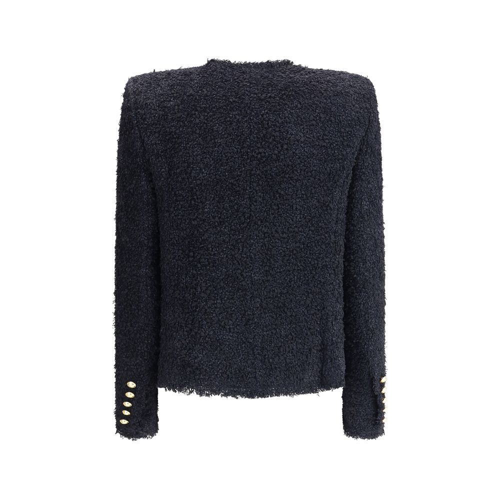 Balmain Black Polyamide Coat